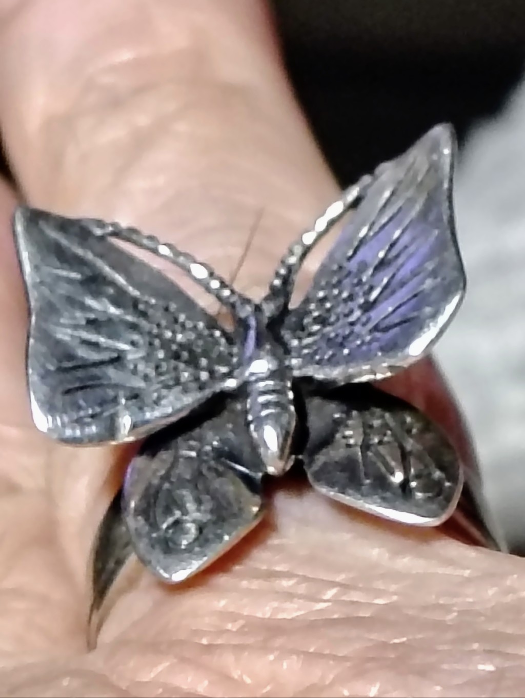 Sterling Butterfly Statement Ring 7 Gms Size 6